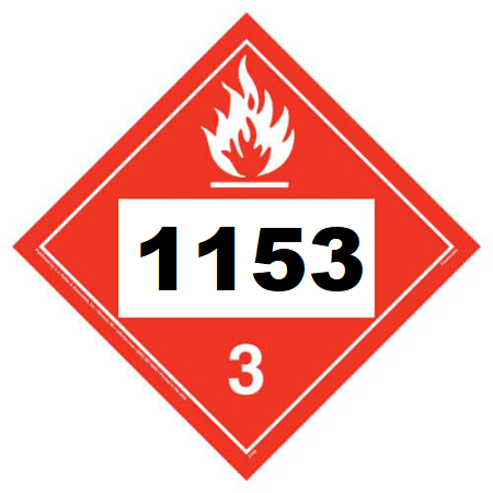 UN 1153 Hazmat Placard, Class 3, Vinyl