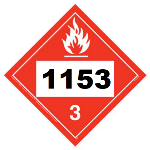 UN 1153 Hazmat Placard, Class 3, Tagboard