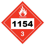 UN 1154 Hazmat Placard, Class 3, Tagboard