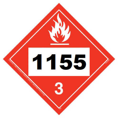 UN 1155 Hazmat Placard, Class 3, Vinyl