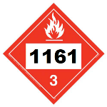 UN 1161 Hazmat Placard, Class 3, Vinyl