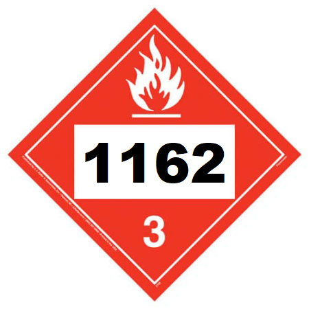 UN 1162 Hazmat Placard, Class 3, Tagboard