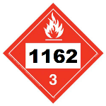 UN 1162 Hazmat Placard, Class 3, Vinyl