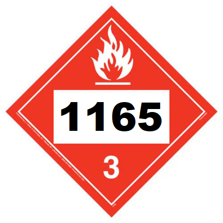 UN 1165 Hazmat Placard, Class 3, Vinyl