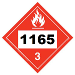 UN 1165 Hazmat Placard, Class 3, Tagboard