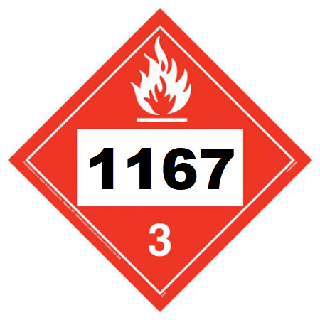 UN 1167 Hazmat Placard, Class 3, Vinyl