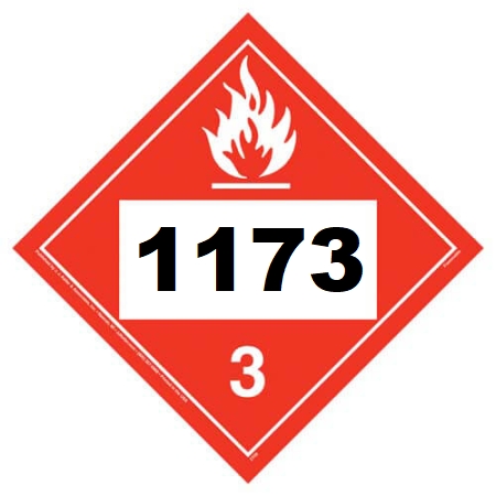 UN 1173 hazmat Placard, Class 3, Vinyl