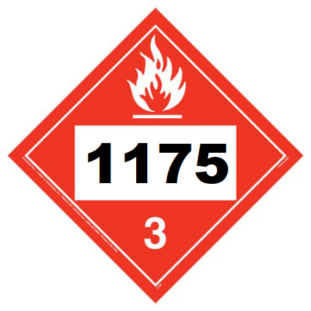 UN 1175 Hazmat Placard, Class 3, Tagboard