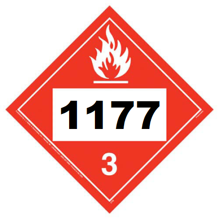 Un 1177 Hazmat Placard, Class 3, Tagboard