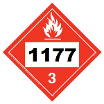 Un 1177 Hazmat Placard, Class 3, Tagboard