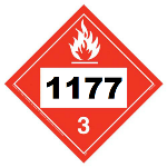 UN 1177 Hazmat Placard, Class 3, Vinyl