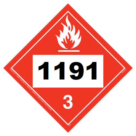 UN 1191 Hazmat Placard, Class 3, Vinyl