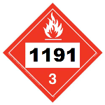 UN 1191 Hazmat Placard, Class 3, Vinyl