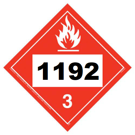 UN 1192 Hazmat Placard, Class 3, Tagboard