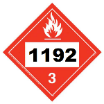 UN 1192 Hazmat Placard, Class 3, Tagboard
