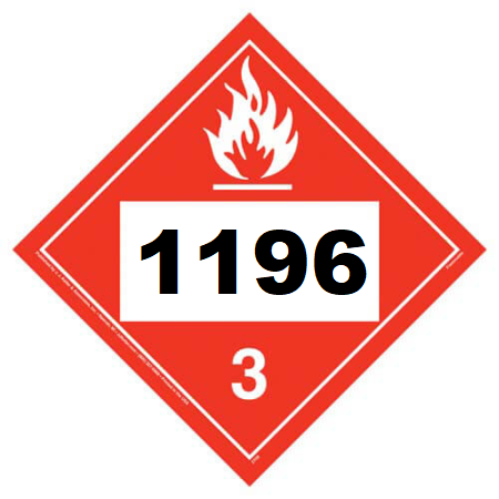 UN 1196 Hazmat Placard, Class 3, Vinyl