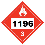 UN 1196 Hazmat Placard, Class 3, Tagboard