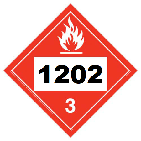 UN 1202 Hazmat Placard, Class, Tagboard