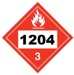 UN 1204 Hazmat Placard, Class 3, Tagboard