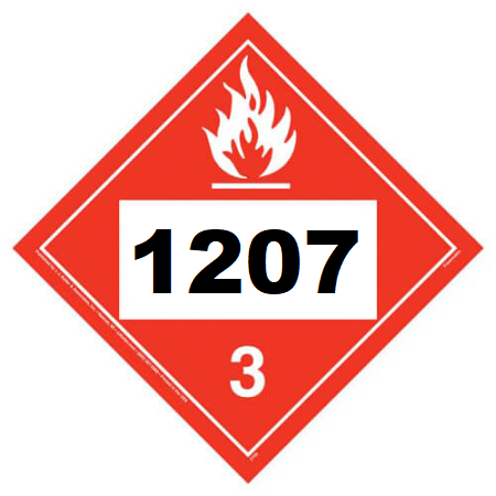 UN 1207 Hazmat Placard, Class 3, Tagboard