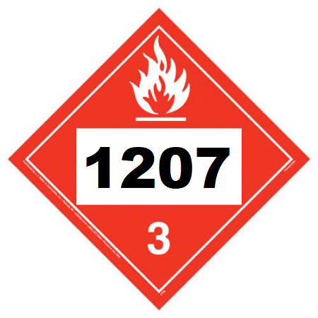 UN 1207 Hazmat Placard, Class 3, Vinyl