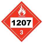 UN 1207 Hazmat Placard, Class 3, Vinyl