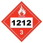 UN 1212 Hazmat Placard, Class 3, Tagboard