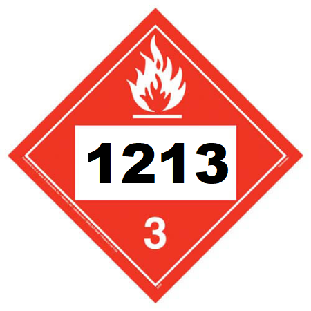 UN 1213 Hazmat Placard, Class 3, Tagboard