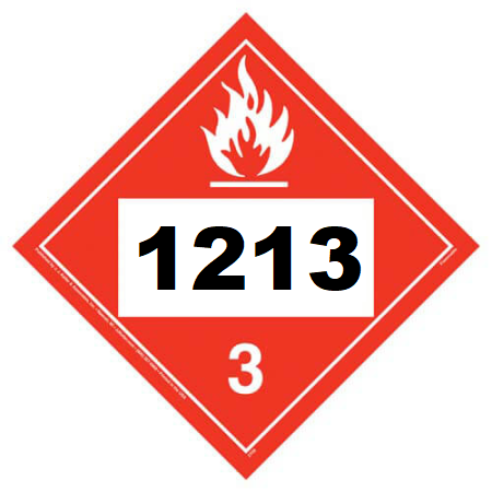 UN 1213 Hazmat Placard, Class 3, Vinyl