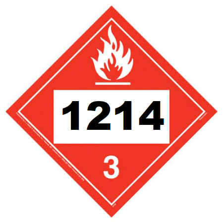 UN 1214 Hazmat Placard, Class 3, Vinyl