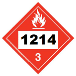 UN 1214 Hazmat Placard, Class 3, Vinyl