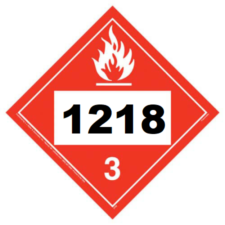 UN 1218 Hazmat Placard, Class 3, Vinyl