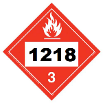 UN 1218 Hazmat Placard, Class 3, Tagboard