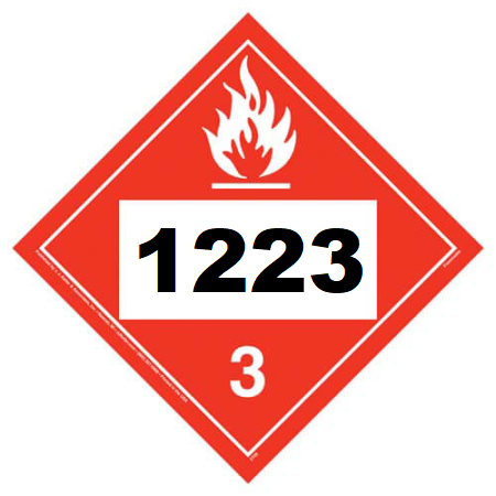 UN 1223 Hazmat Placard, Class 3, Tagboard