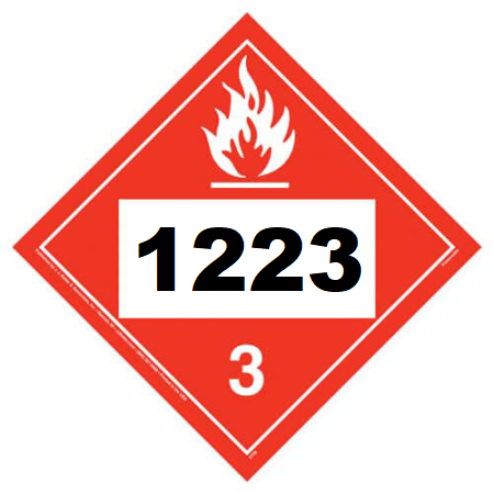 UN 1223 Hazmat Placard, Class 3, Vinyl