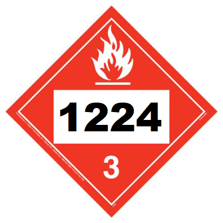 UN 1224 Hazmat Placard, Class 3, Tagboard