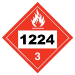 UN 1224 Hazmat Placard, Class 3, Tagboard