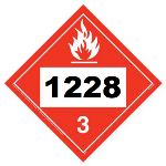 UN 1228 Hazmat Placard, Class 3, Vinyl