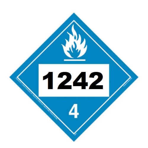 UN 1242 Hazmat Placard Class 4 Vinyl