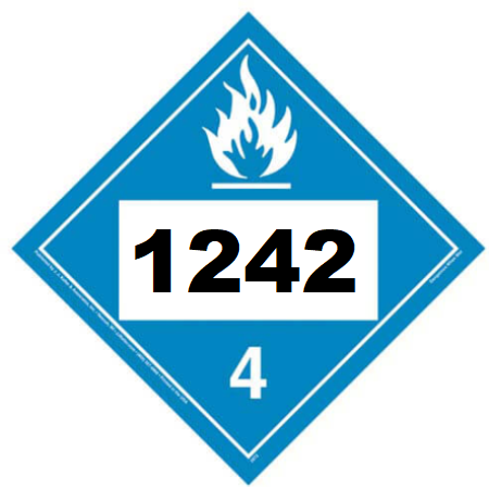 UN 1242 Hazmat Placard, Class 4.3, Tagboard