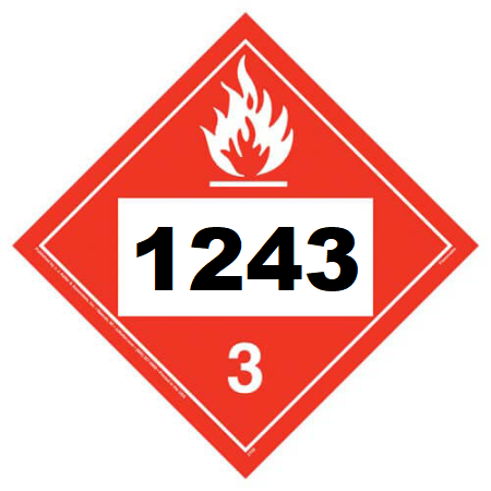 UN 1243 Hazmat Placard, Class 3, Tagboard