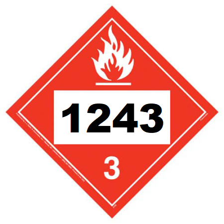 UN 1243 Hazmat Placard, Class 3, Vinyl