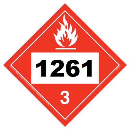 UN 1261 Hazmat Placard, Class 3, Tagboard