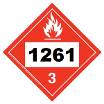 UN 1261 Hazmat Placard, Class 3, Tagboard