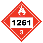 UN 1261 Hazmat Placard, Class 3, Vinyl