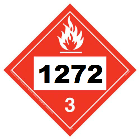 UN 1272 Hazmat Placard, Class 3, Vinyl