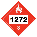UN 1272 Hazmat Placard, Class 3, Tagboard
