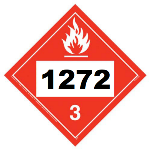 UN 1272 Hazmat Placard, Class 3, Vinyl