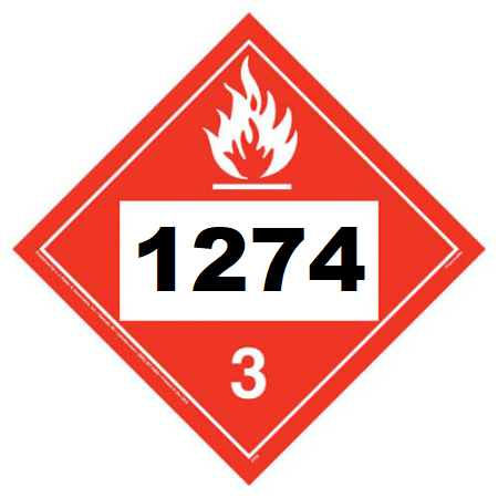 UN 1274 Hazmat Placard, Class 3, Tagboard