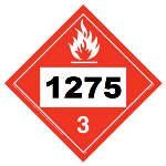 UN 1275 Hazmat Placard, Class 3, Tagboard